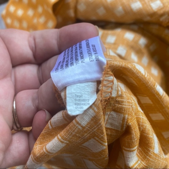 Orange Dress Sleeveless Belted With Pockets - Picture 6 of 7